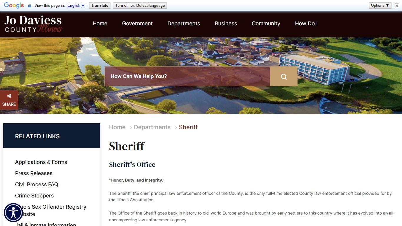 Sheriff - Jo Daviess County, Illinois
