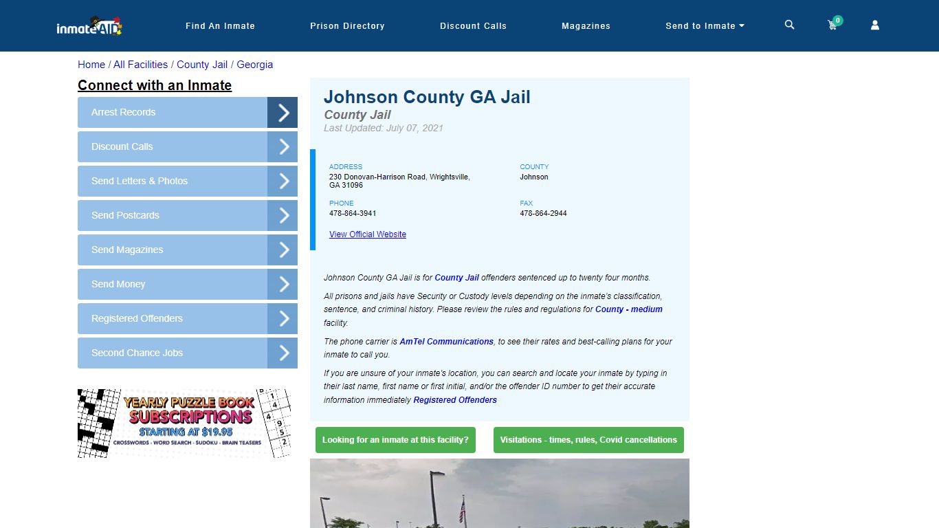 Johnson County GA Jail - Inmate Locator - Wrightsville, GA