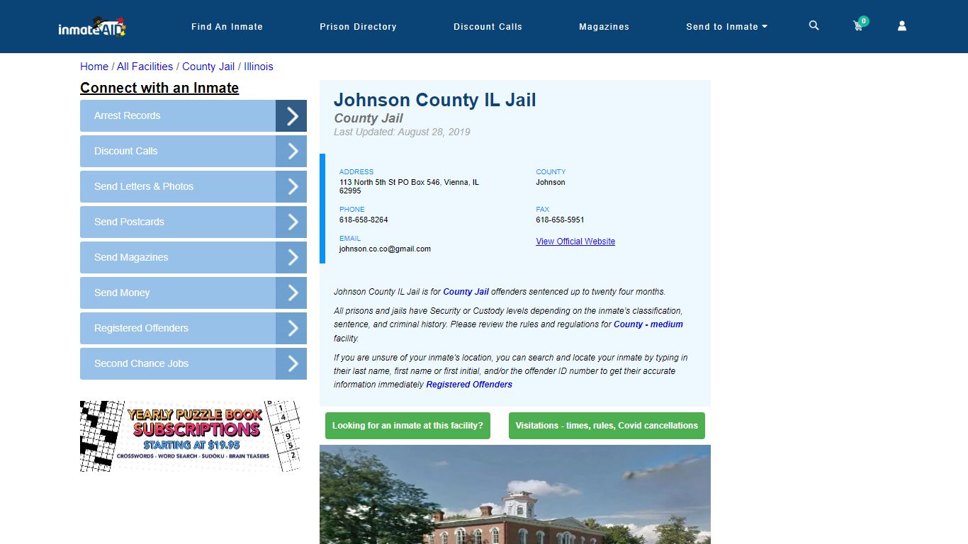 Johnson County IL Jail - Inmate Locator - Vienna, IL