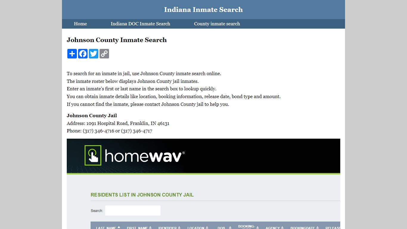 Johnson County Inmate Search