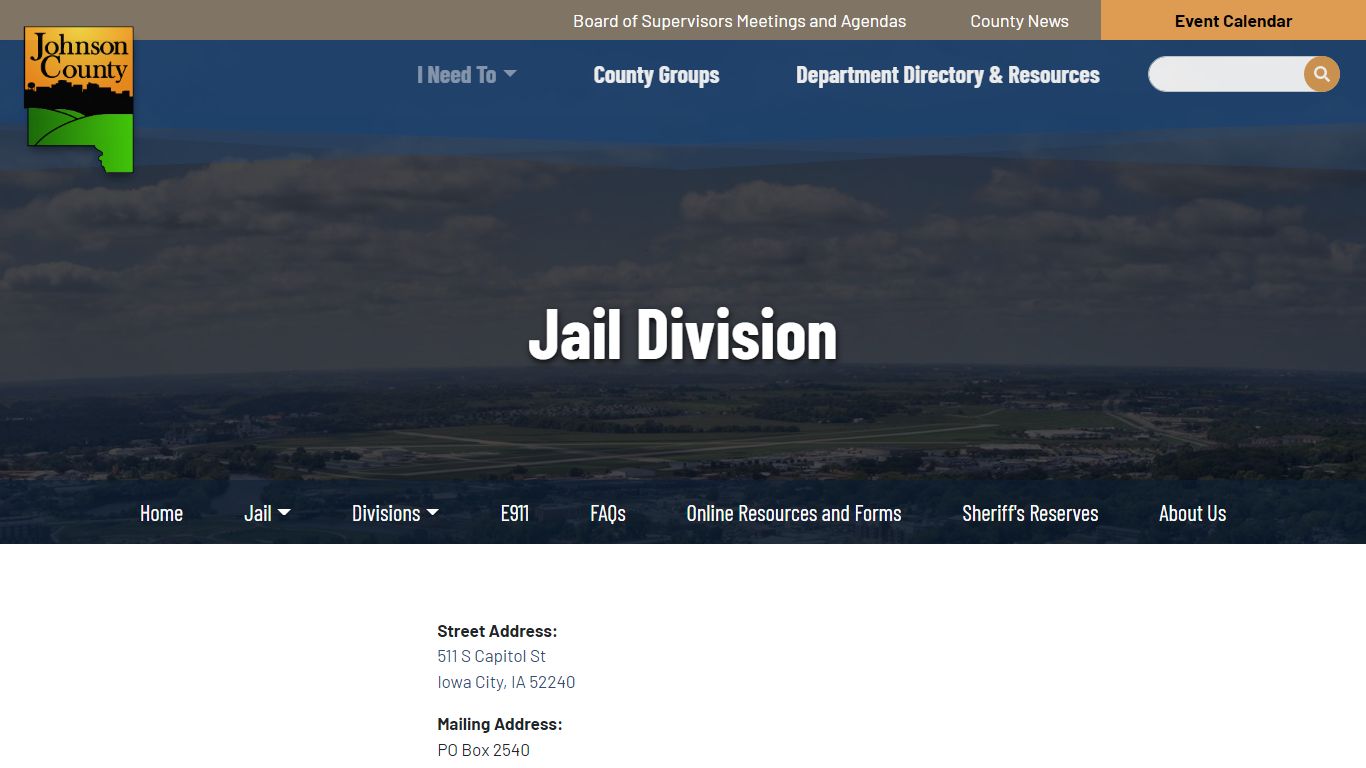 Jail Division - Sheriff's Office - Johnson County, Iowa