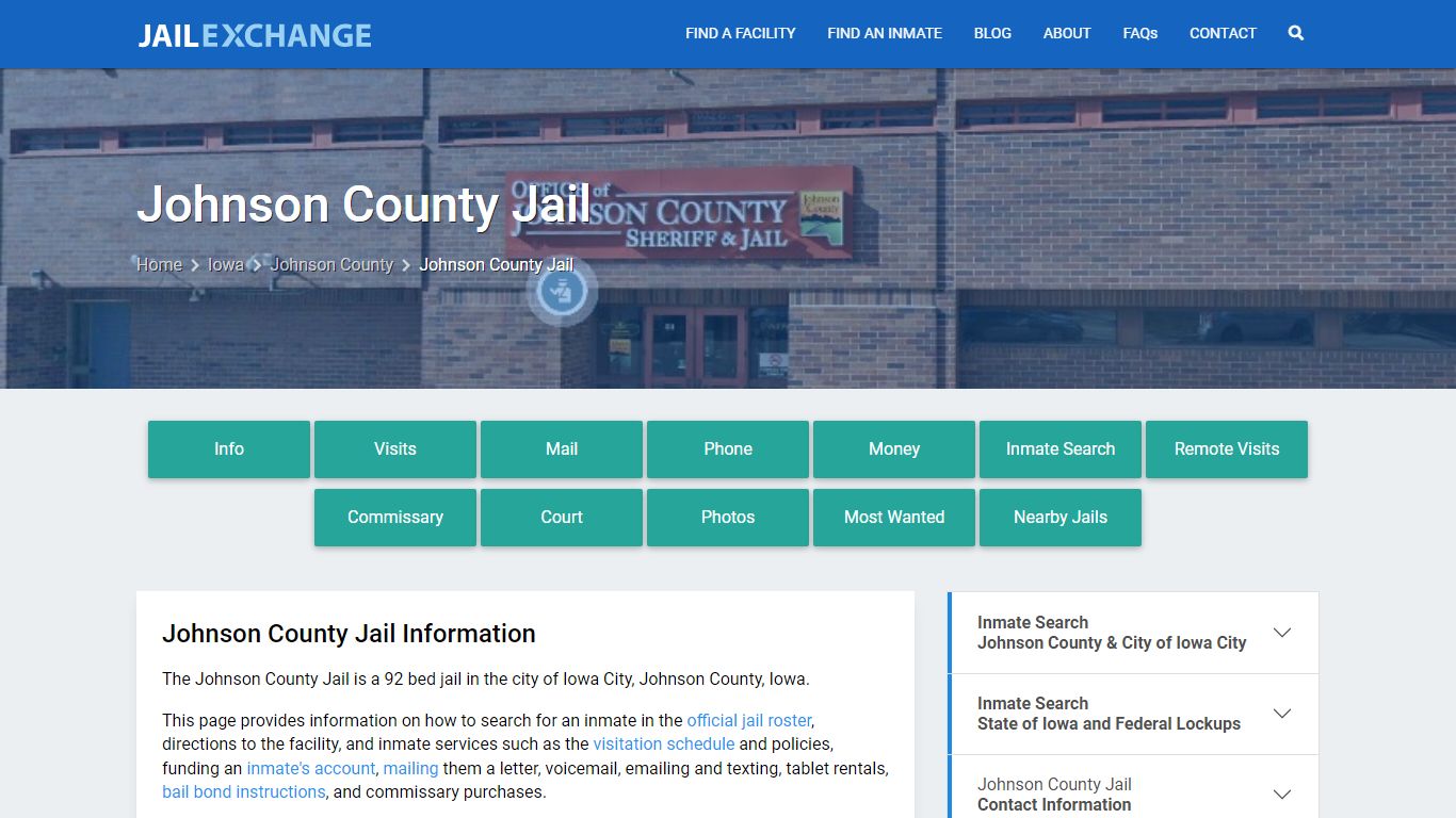 Johnson County Jail & Sheriff, IA - Jail Exchange