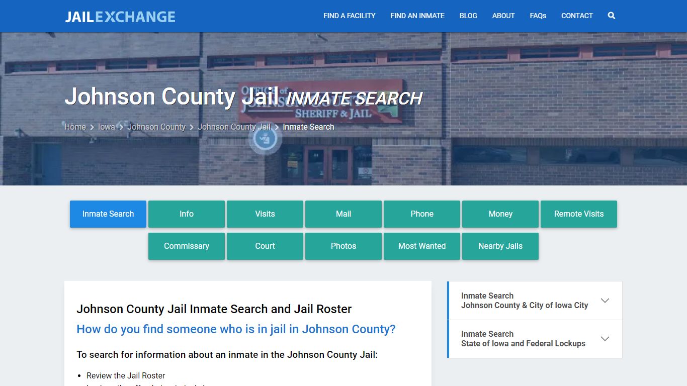Inmate Search: Roster & Mugshots - Johnson County Jail, IA