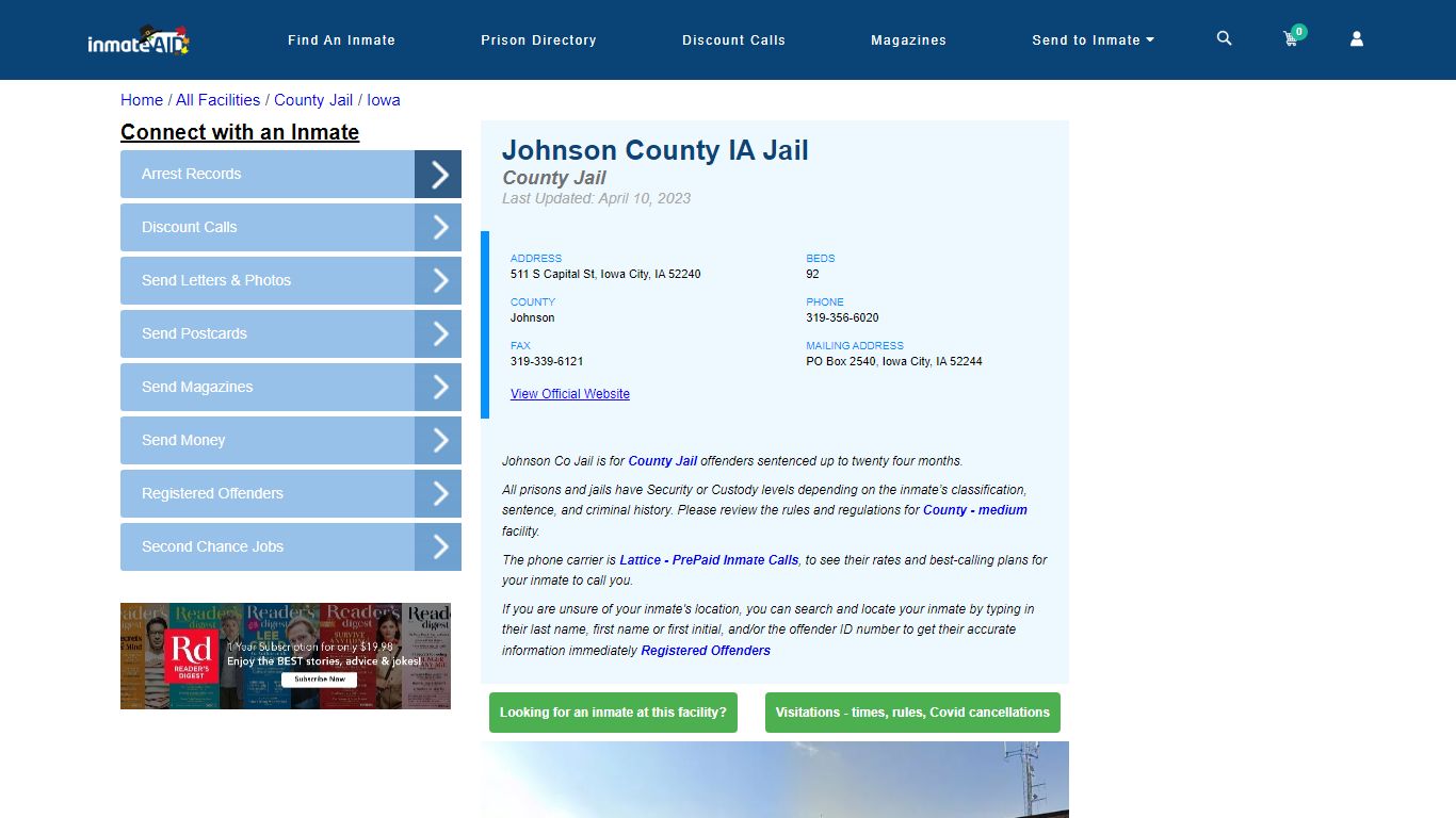 Johnson County IA Jail - Inmate Locator - Iowa City, IA