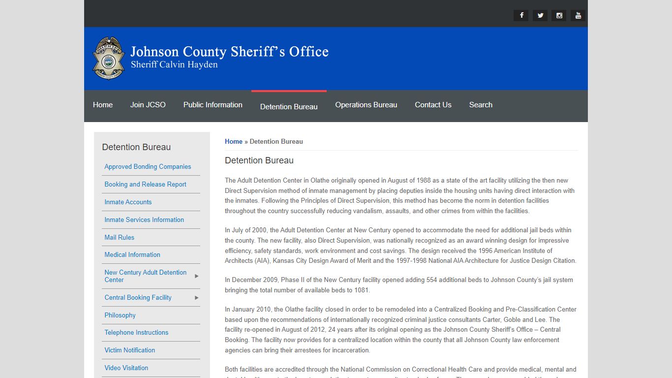 Detention Bureau | Johnson County Sheriff