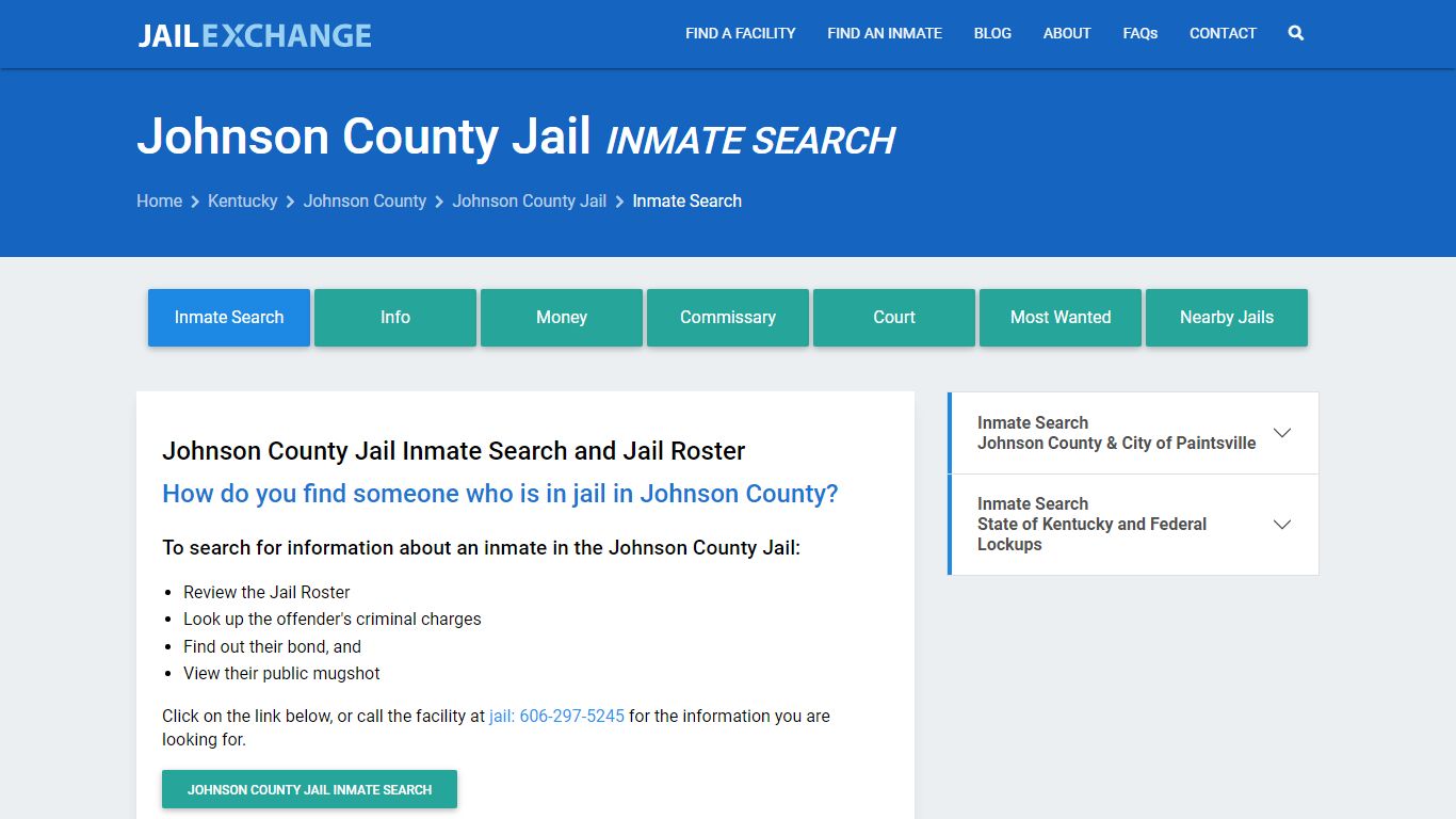 Inmate Search: Roster & Mugshots - Johnson County Jail, KY