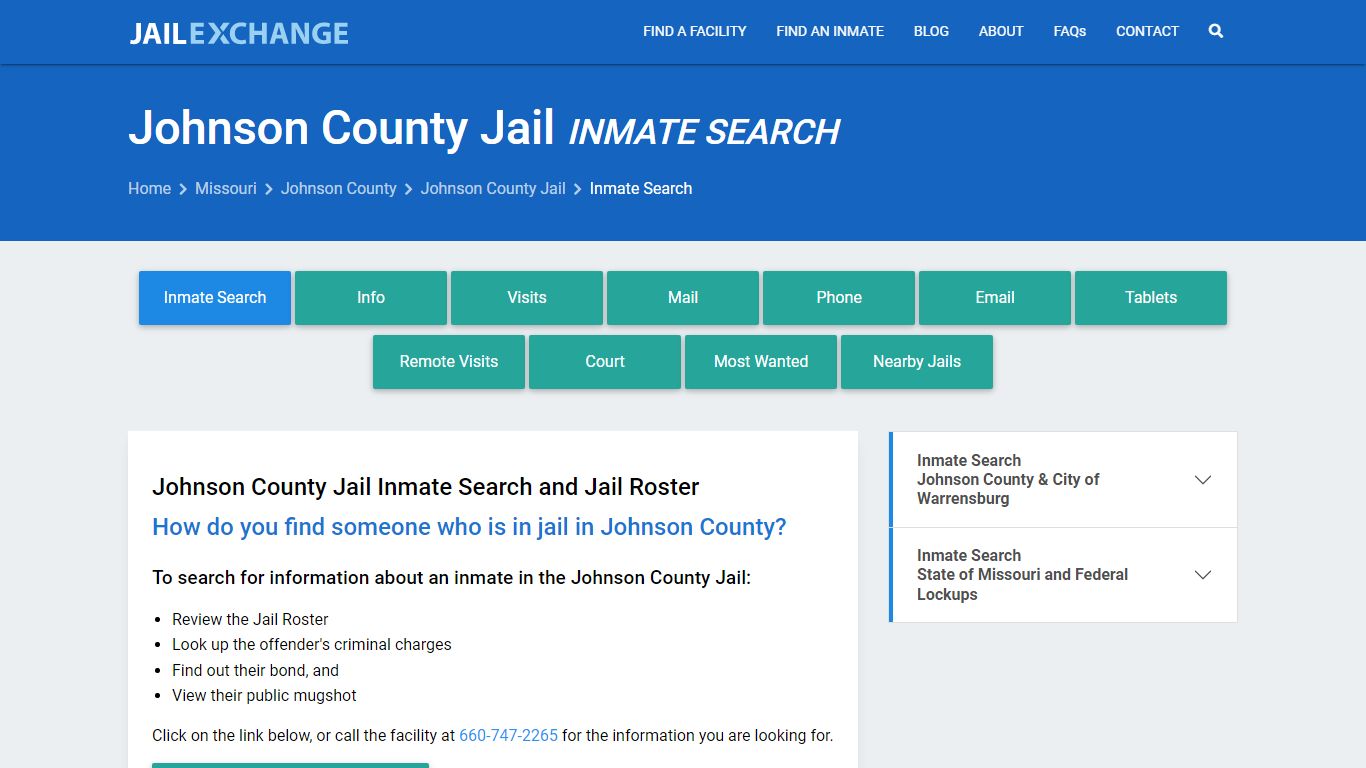 Inmate Search: Roster & Mugshots - Johnson County Jail, MO
