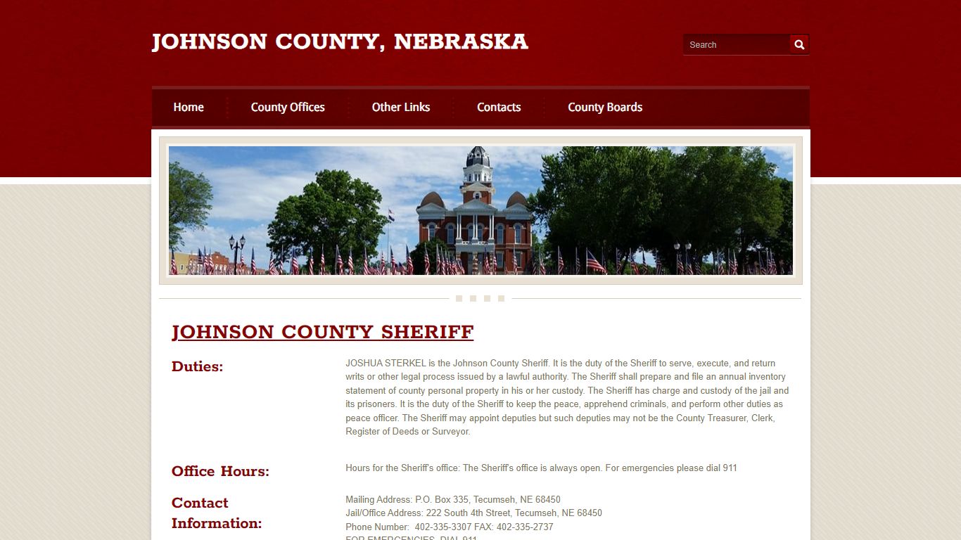 County Sheriff - JOHNSON COUNTY, NEBRASKA