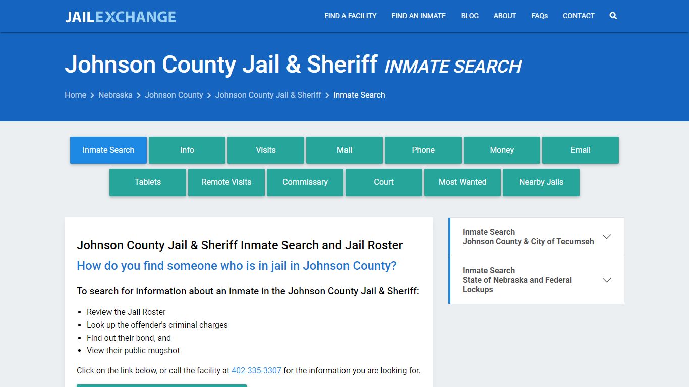 Johnson County Jail & Sheriff Inmate Search - Jail Exchange