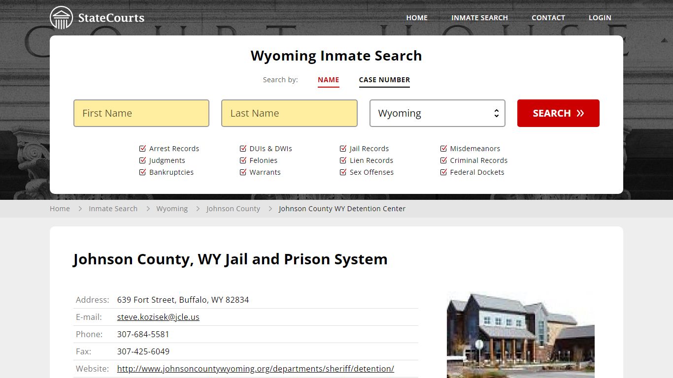 Johnson County WY Detention Center Inmate Records Search, Wyoming ...