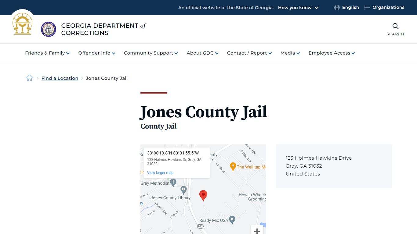 Jones County Jail | Georgia Department of Corrections