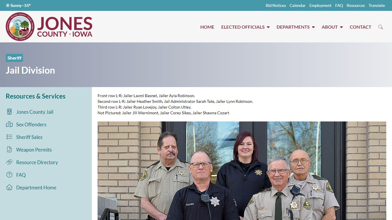 Jail Division - Sheriff - Jones County, Iowa