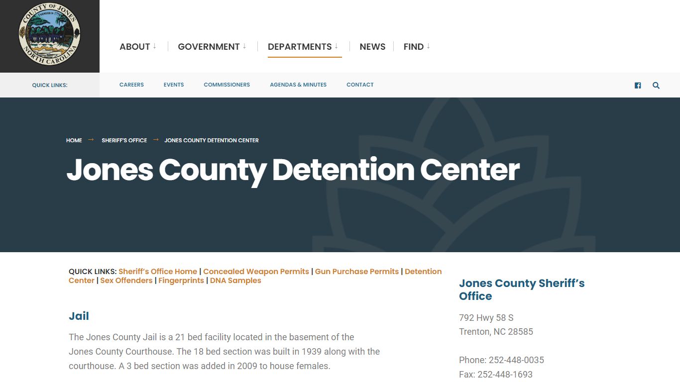 Jones County Detention Center – Jones County, North Carolina | Official ...