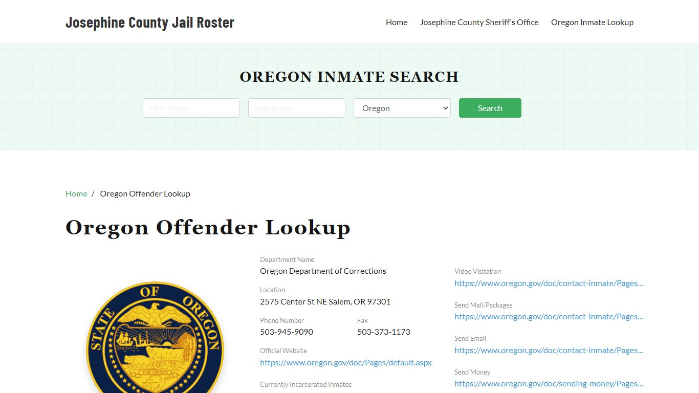 Oregon Inmate Search, Jail Rosters