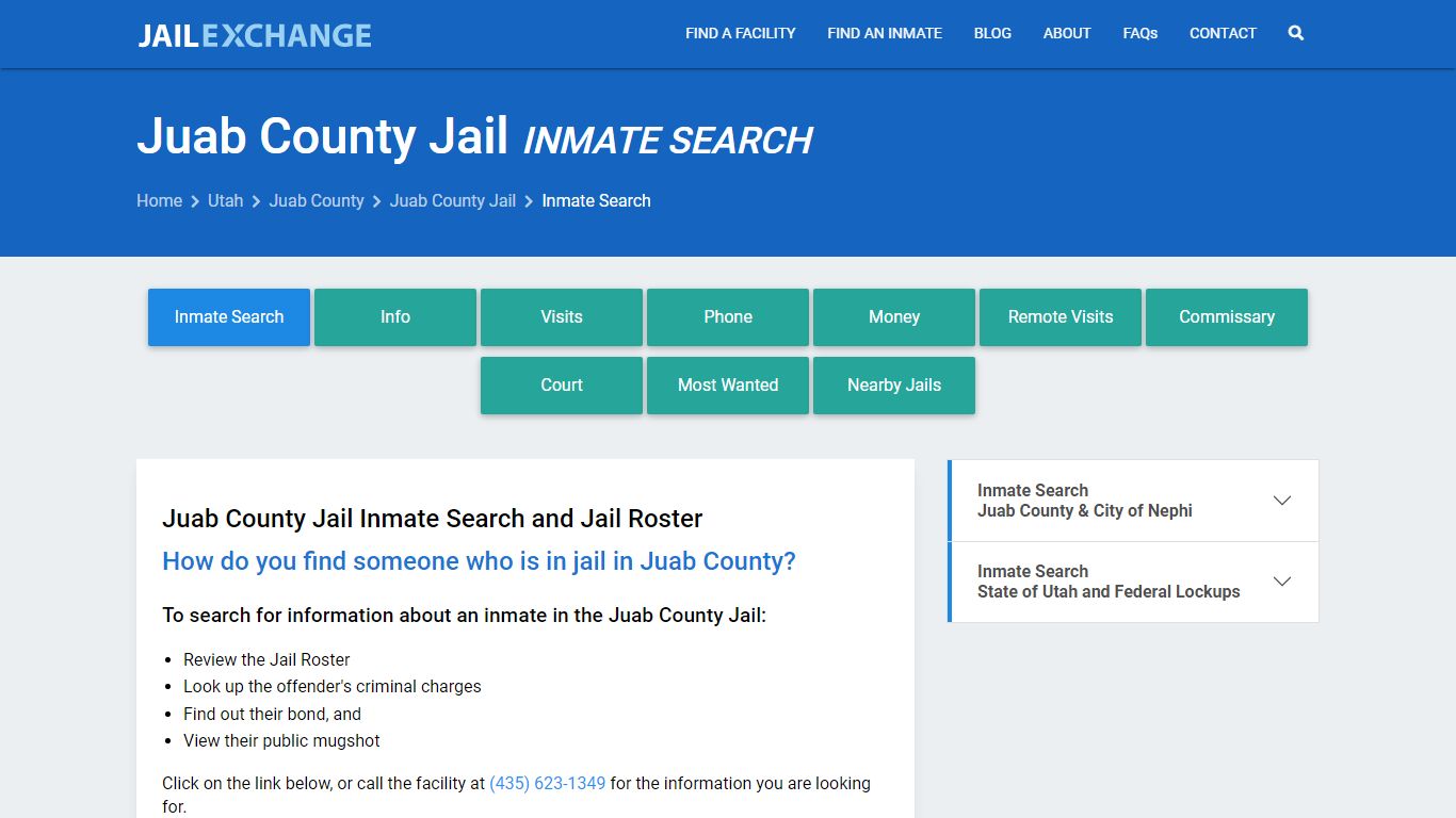 Inmate Search: Roster & Mugshots - Juab County Jail, UT