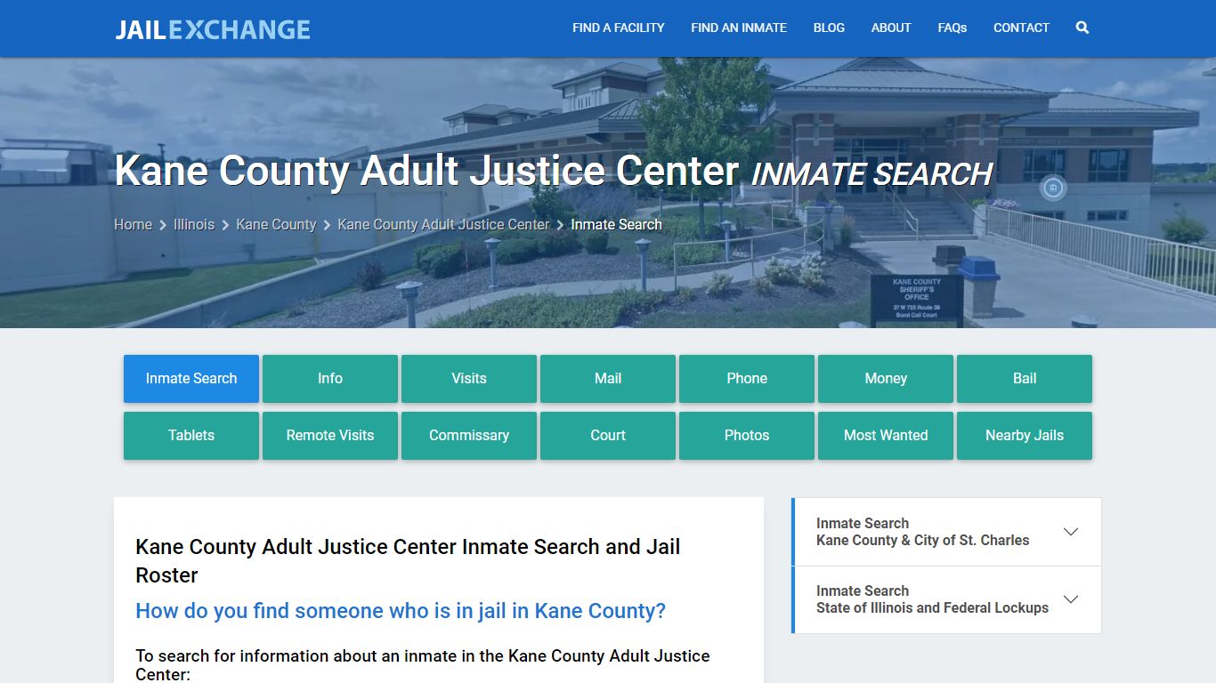 Kane County Adult Justice Center Inmate Search - Jail Exchange
