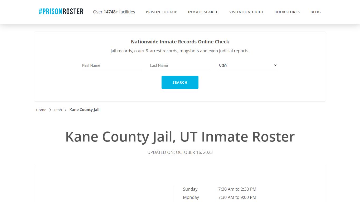 Kane County Jail, UT Inmate Roster - Prisonroster
