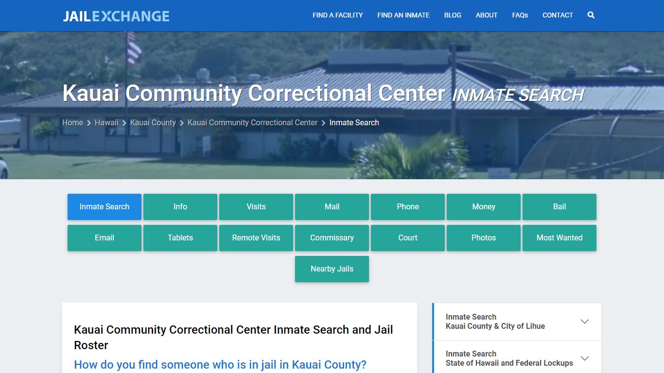 Kauai Community Correctional Center Inmate Search - Jail Exchange