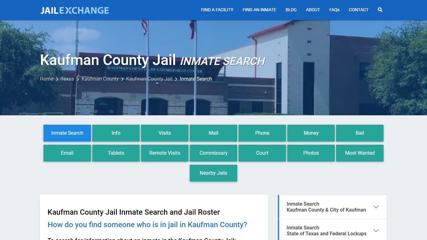 Kaufman County Jail Inmate Search - Jail Exchange