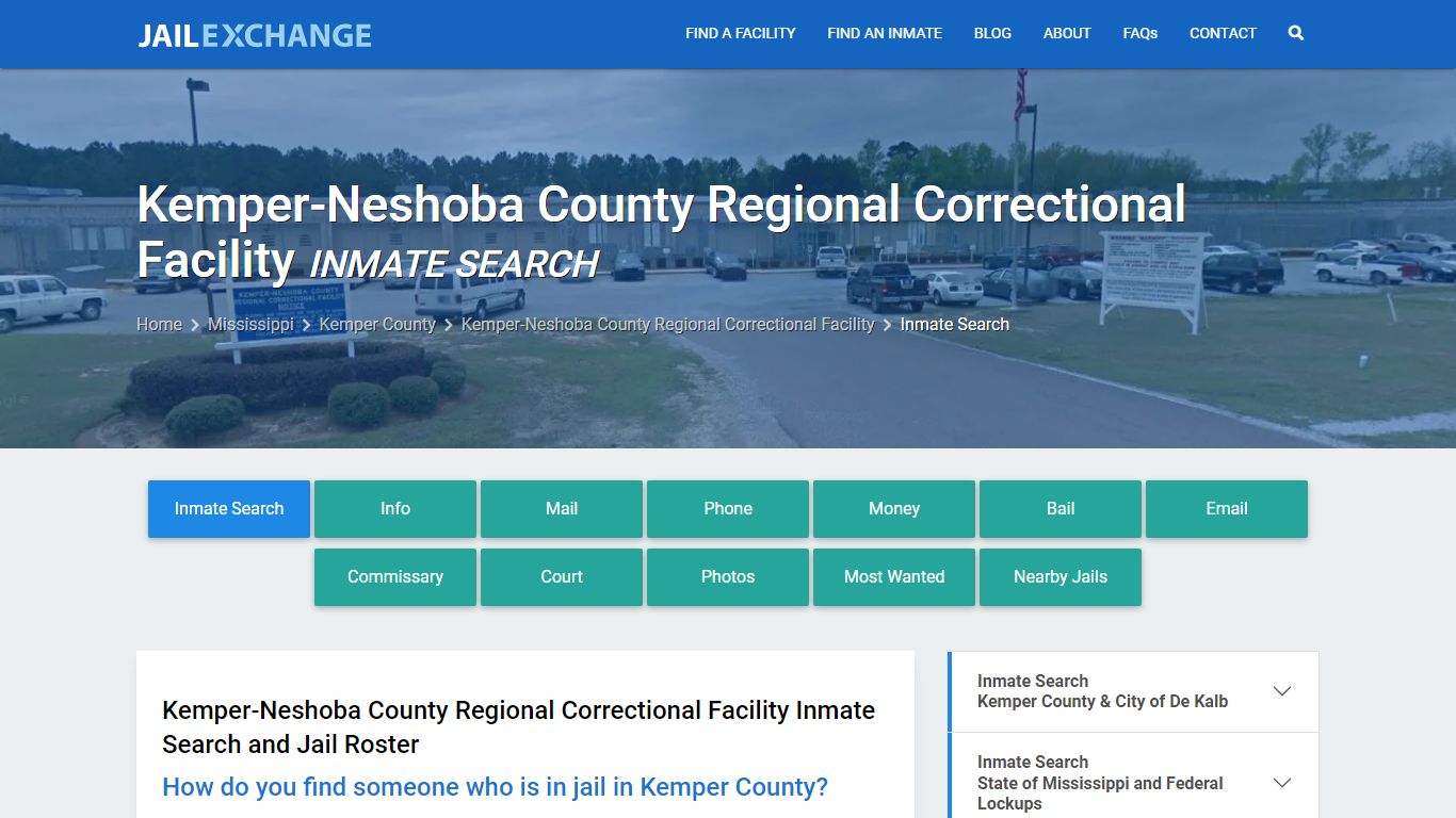 Inmate Search: Roster & Mugshots - Kemper-Neshoba County Regional ...