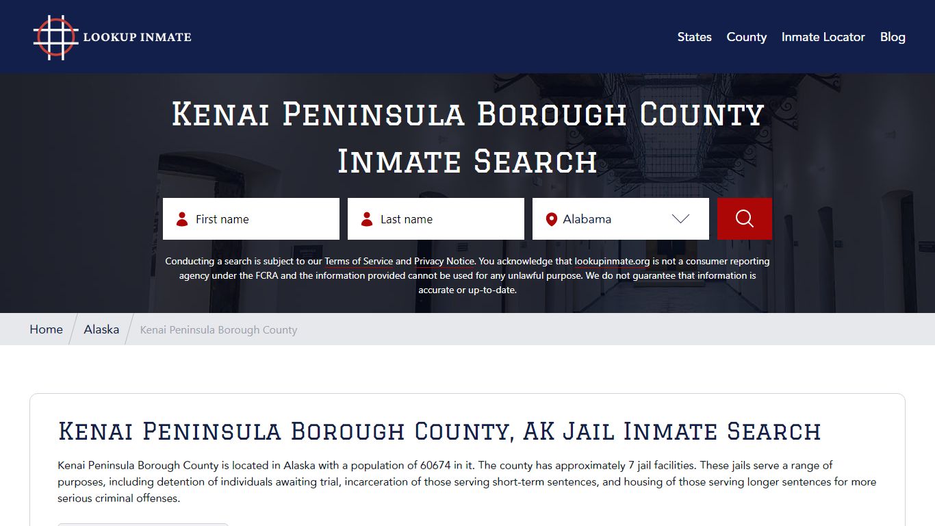 Kenai Peninsula Borough County Inmate Search - Lookup Inmate