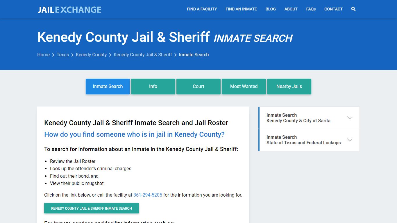 Kenedy County Jail & Sheriff Inmate Search - Jail Exchange