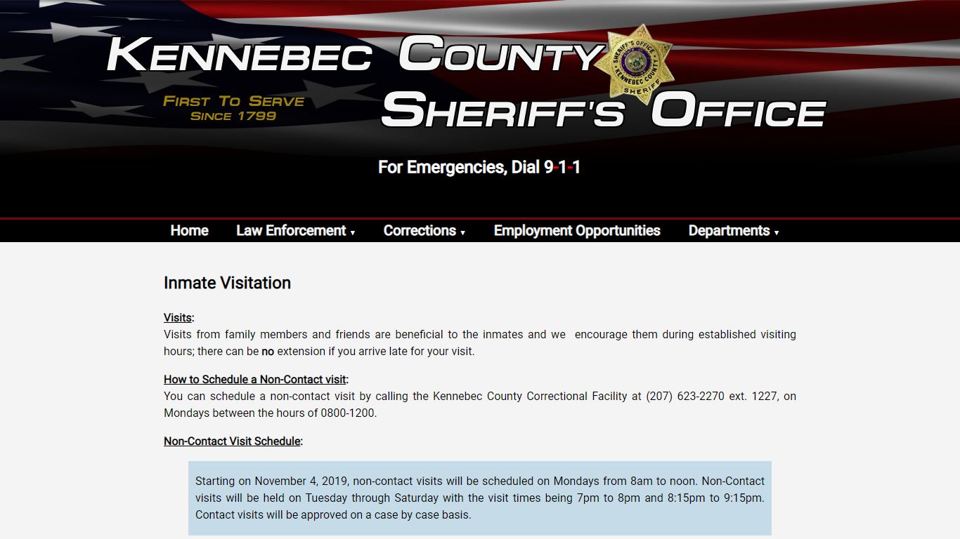 Inmate Visitation - Kennebec County Sheriff's Office