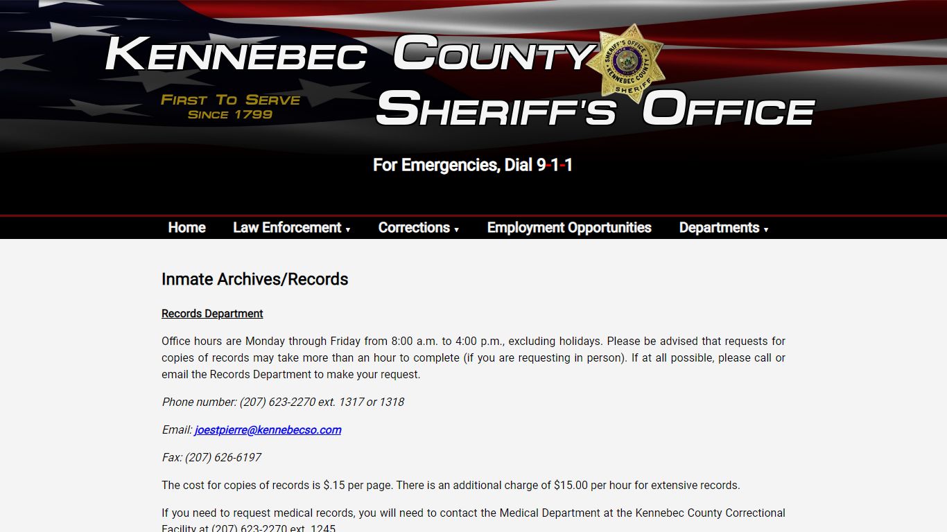 Inmate Records - Kennebec County Sheriff's Office