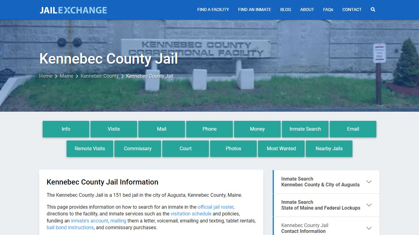 Kennebec County Jail, ME Inmate Search, Information