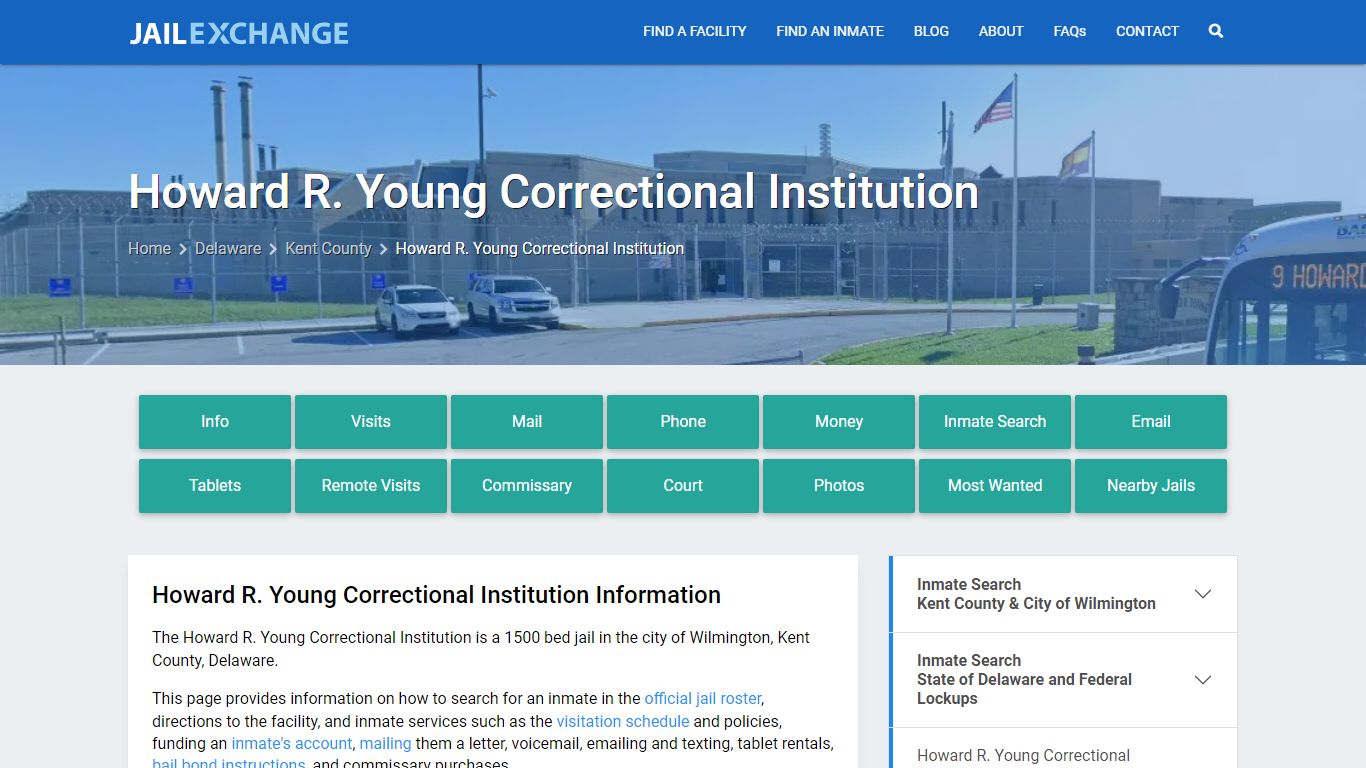 Howard R. Young Correctional Institution, DE Inmate Search, Information
