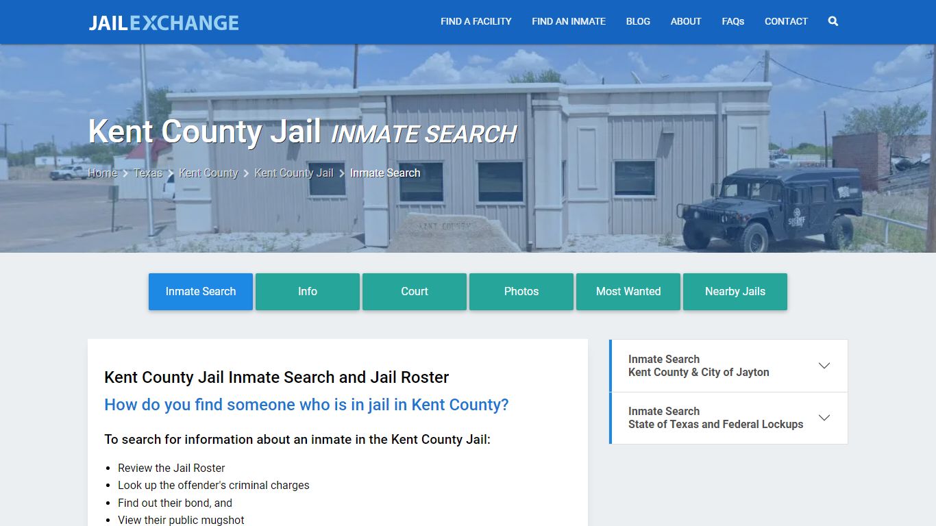Inmate Search: Roster & Mugshots - Kent County Jail, TX