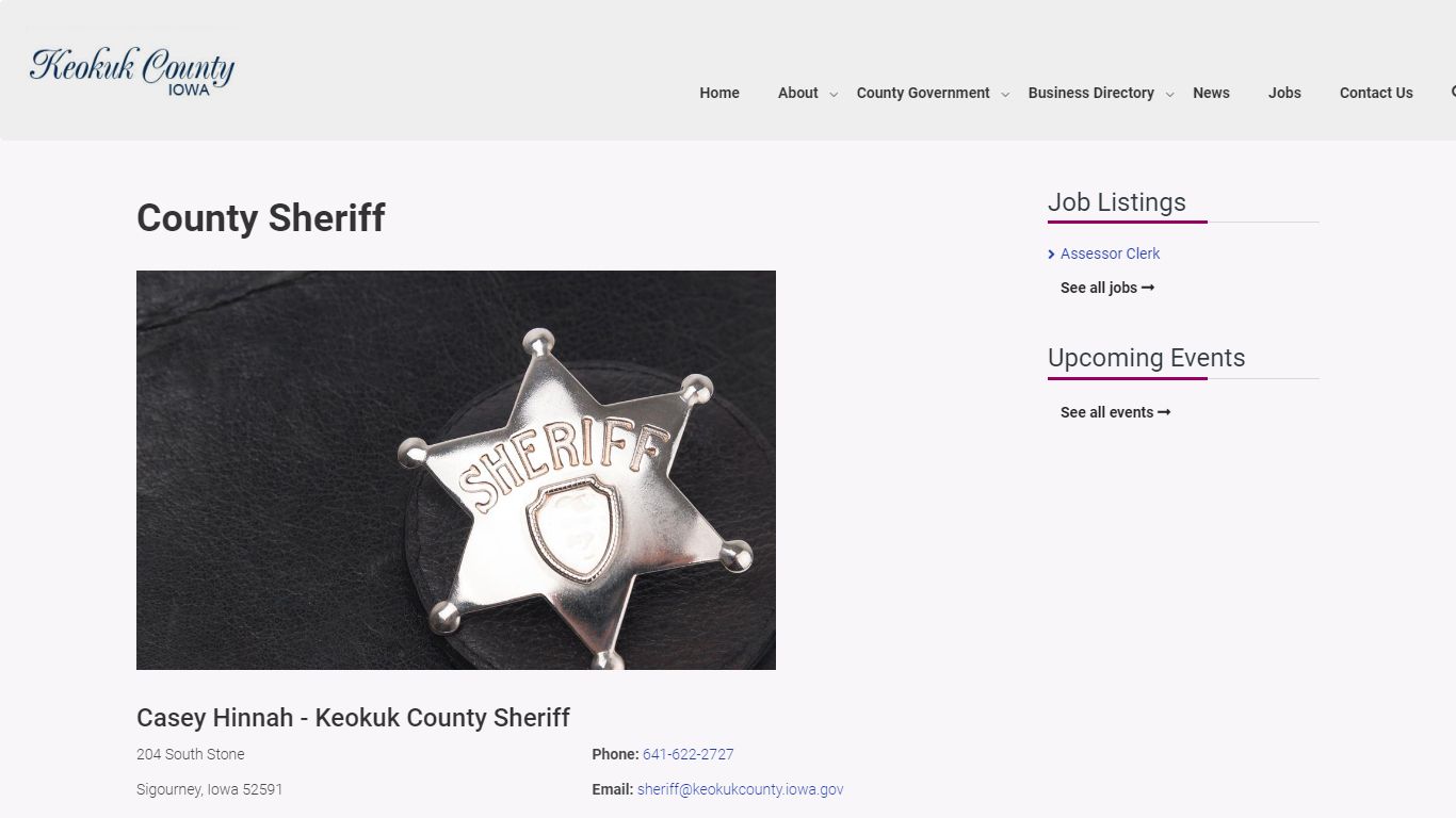 County Sheriff | Keokuk County - Iowa