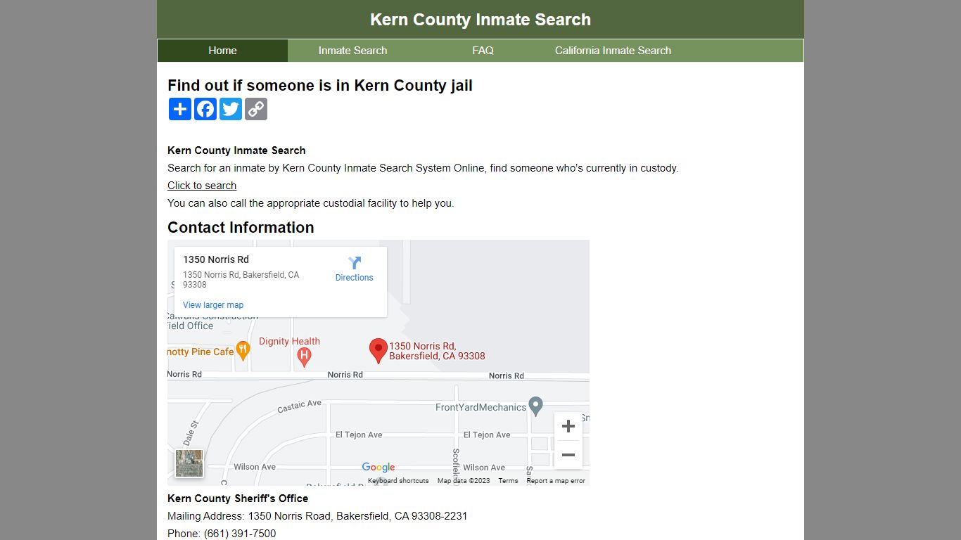 Kern County Inmate Search
