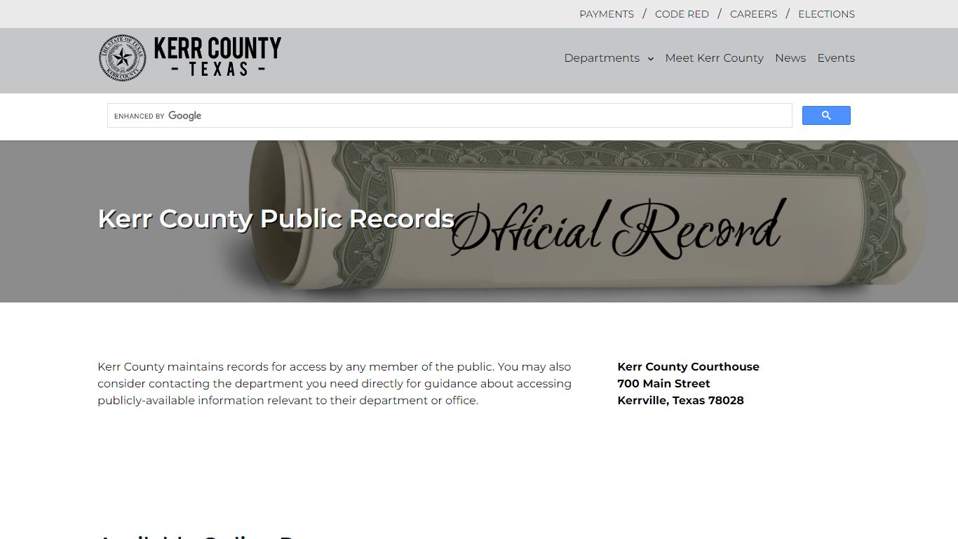 Kerr County Public Records | Welcome to Kerr County | Kerrville, TX