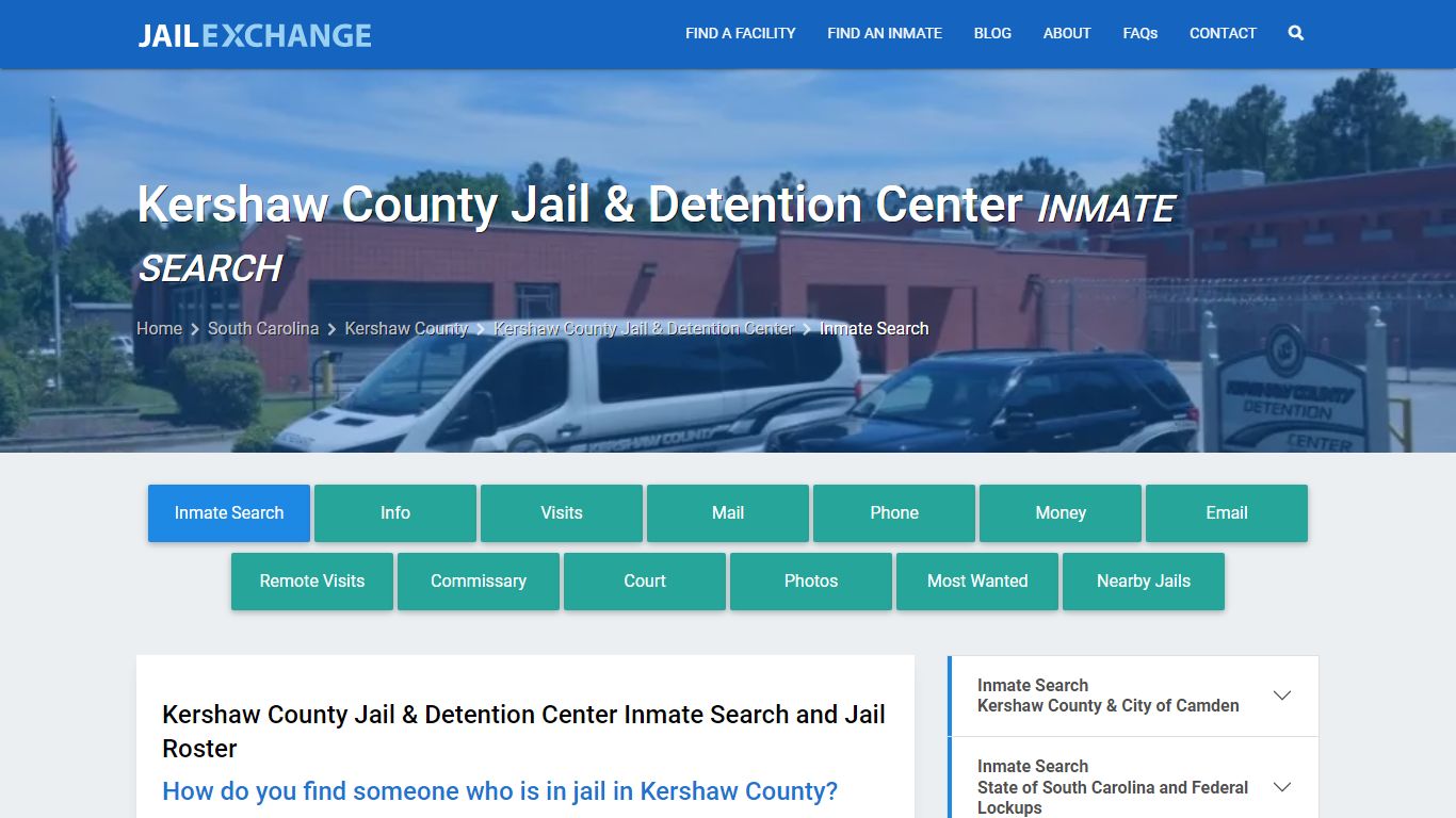 Kershaw County Jail & Detention Center Inmate Search