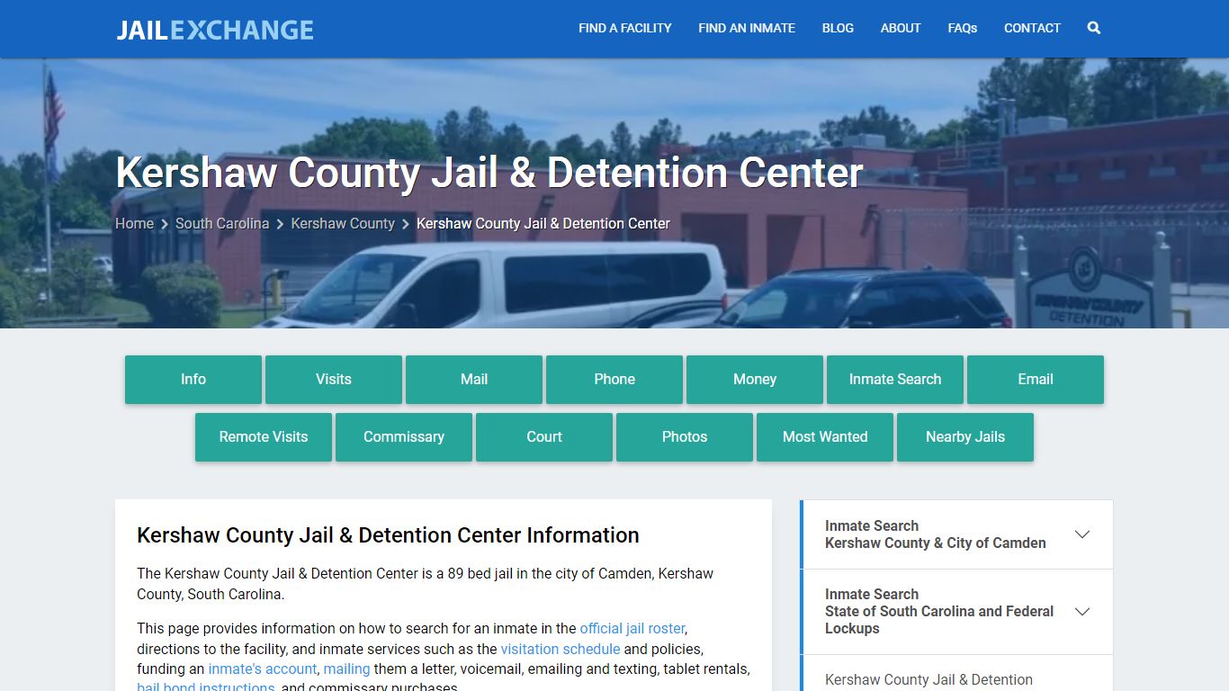 Kershaw County Jail & Detention Center, SC Inmate Search, Information