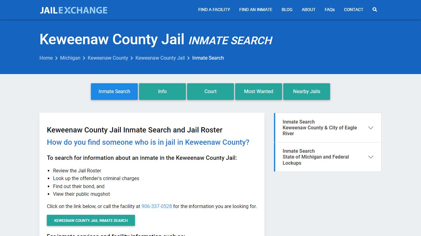 Inmate Search: Roster & Mugshots - Keweenaw County Jail, MI