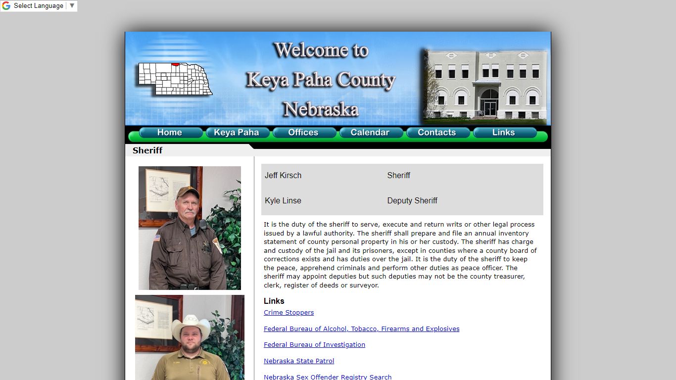 Sheriff - Keya Paha County, Nebraska