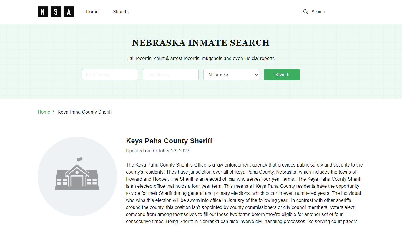 Keya Paha County Sheriff, Nebraska and County Jail Information