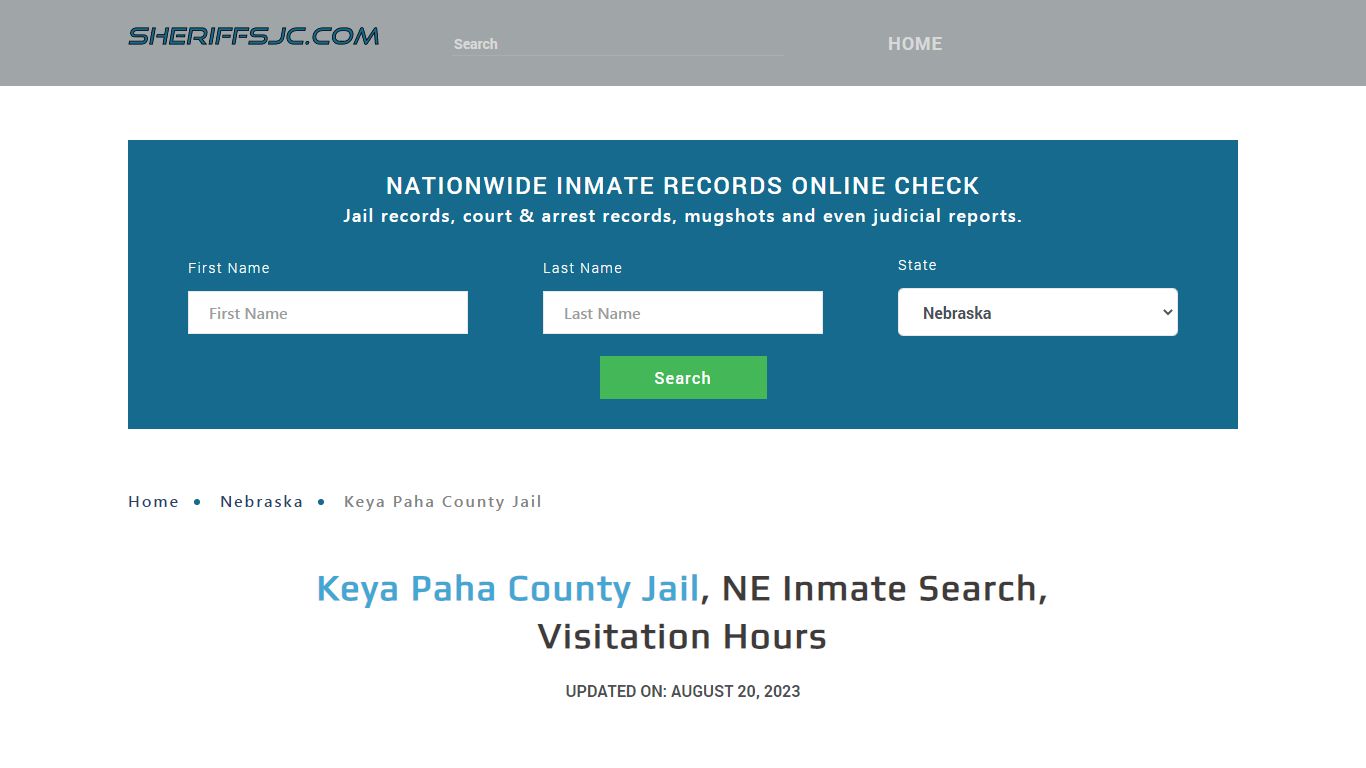 Keya Paha County Jail, NE Inmate Search, Visitation Hours