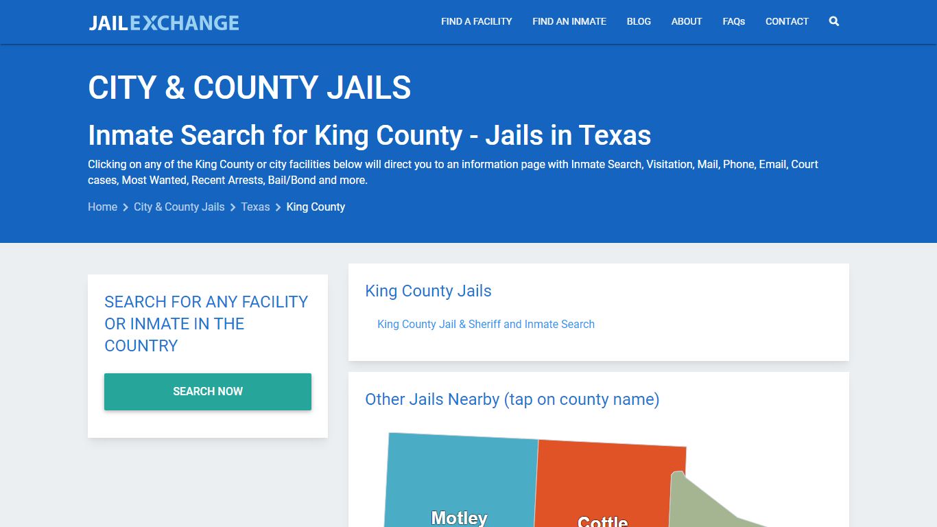 Inmate Search for King County | Jails in Texas - Jail Exchange