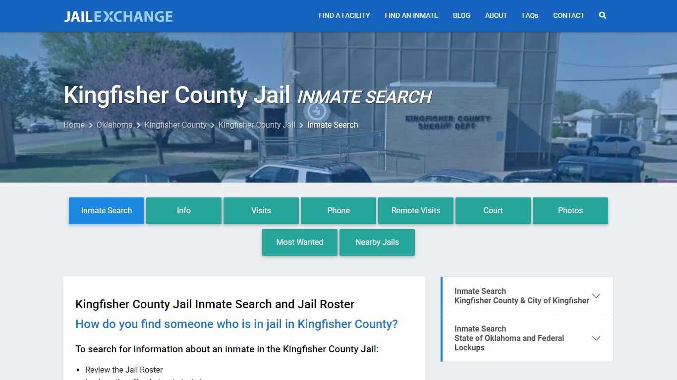 Inmate Search: Roster & Mugshots - Kingfisher County Jail, OK