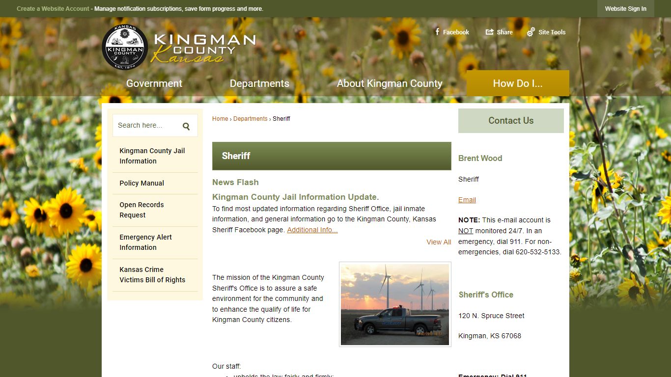 Sheriff | Kingman County, KS - Official Website