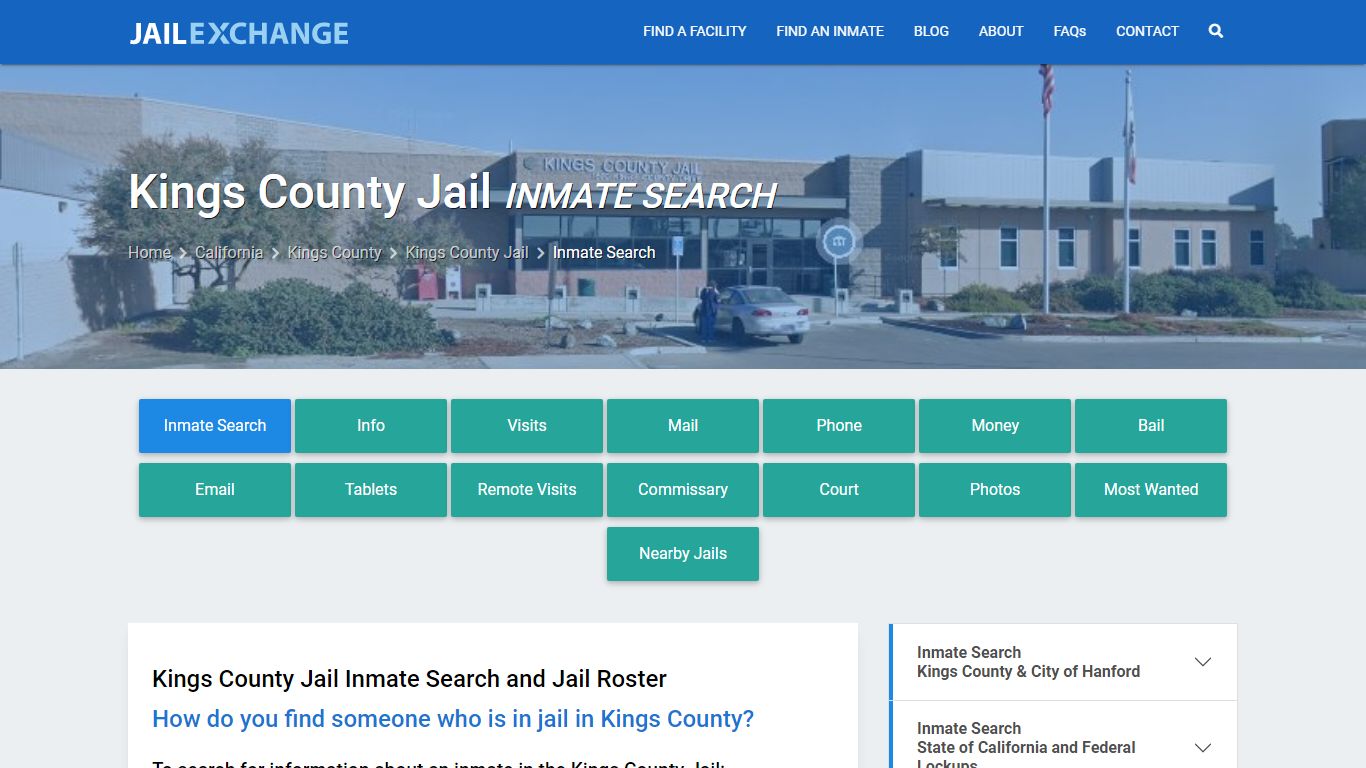 Inmate Search: Roster & Mugshots - Kings County Jail, CA