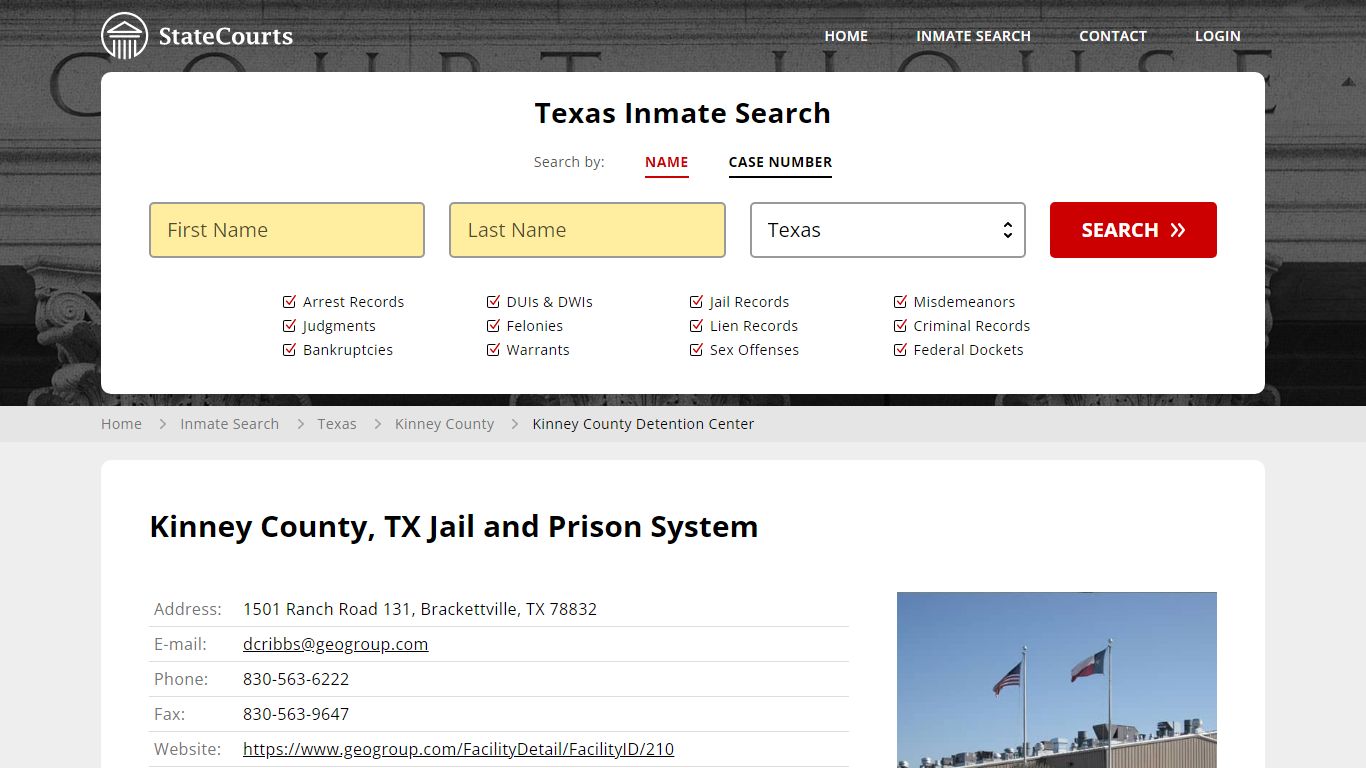Kinney County Detention Center Inmate Records Search, Texas - StateCourts