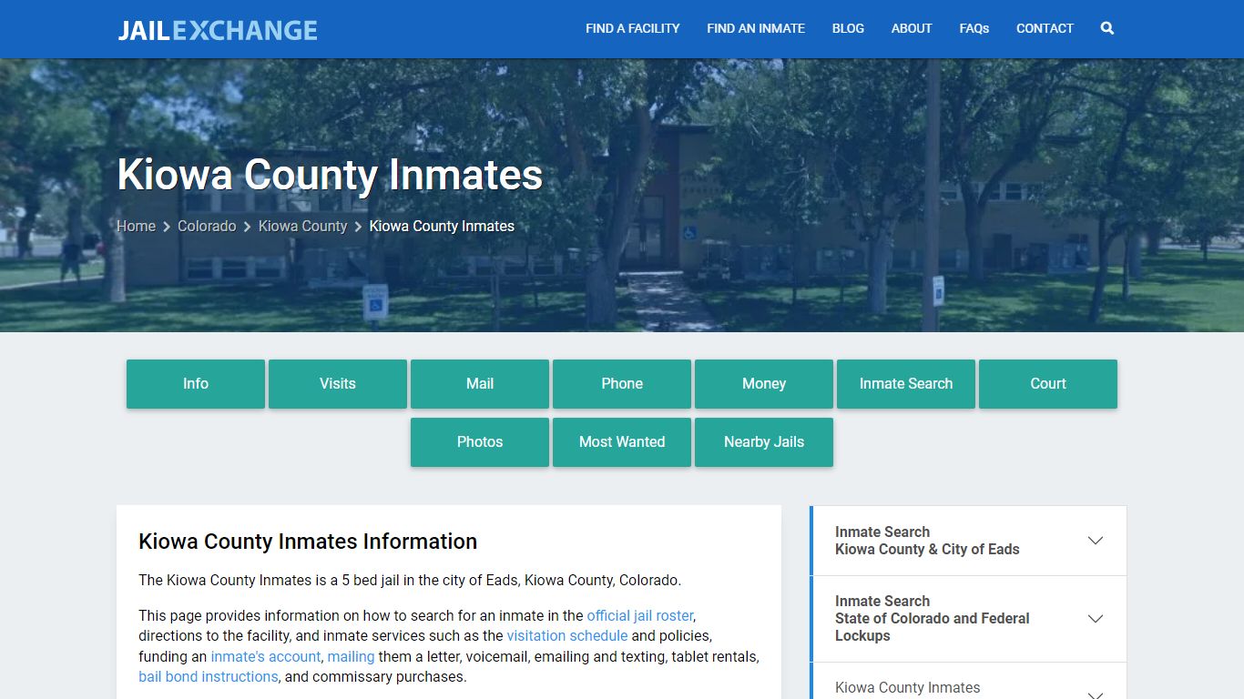 Kiowa County Inmates, CO Inmate Search, Information - Jail Exchange
