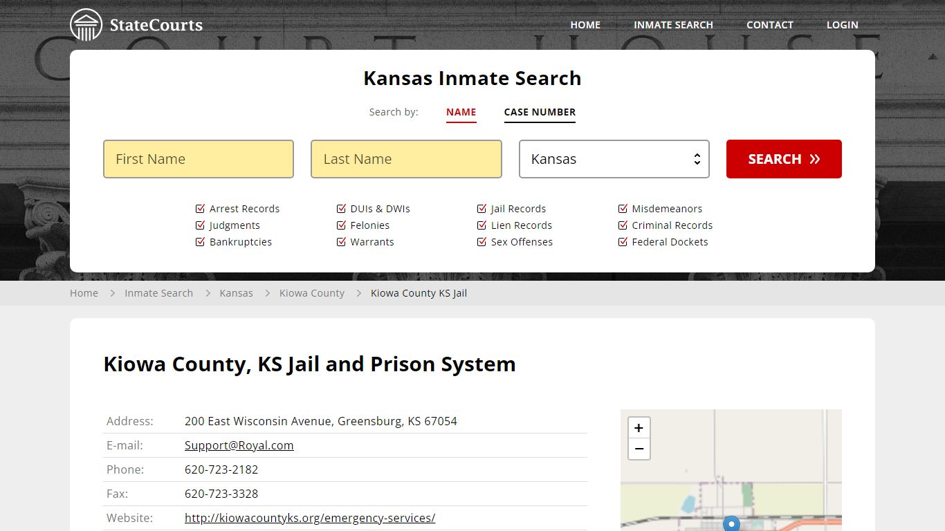 Kiowa County KS Jail Inmate Records Search, Kansas - StateCourts