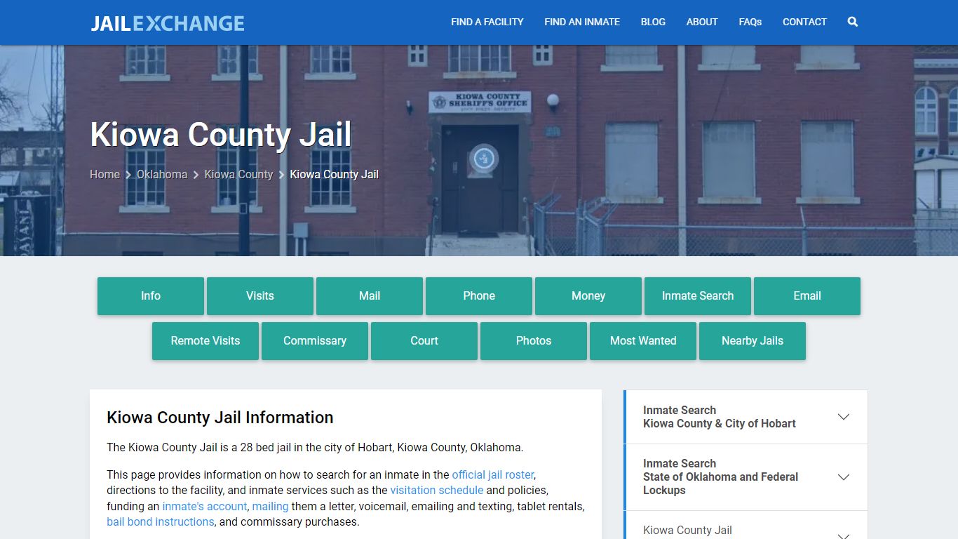 Kiowa County Jail, OK Inmate Search, Information