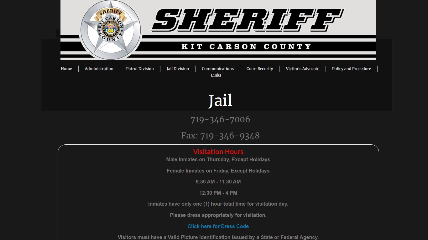 Jail Division - Kit Carson County Sheriff's Office