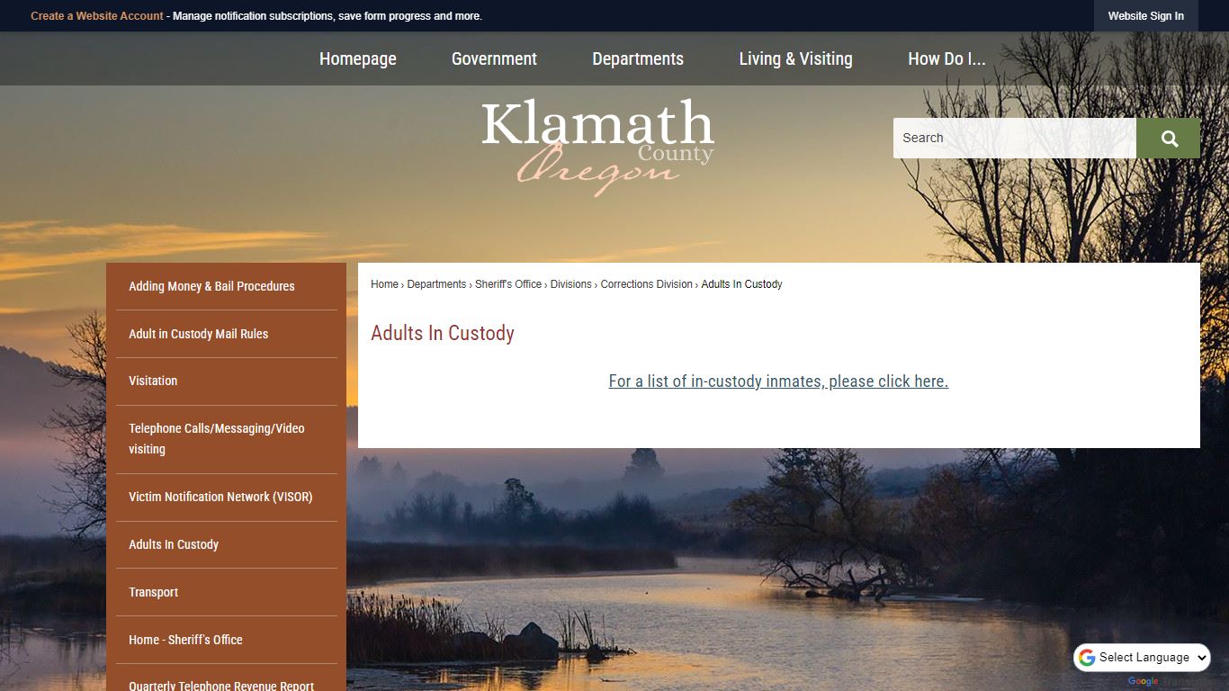 Adults In Custody | Klamath County, OR